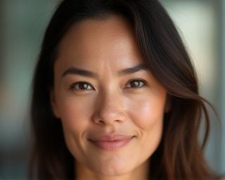 Close-up portrait photo example showing soft lighting and shallow depth of field.